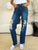 Judy Blue Full Size Mid Rise Distressed Raw Hem Jeans