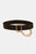 PU Leather Wide Belt with Chain