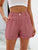 Roll Trim Half Elastic Waist Shorts