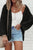 Openwork Open Front Dropped Shoulder Cardigan