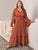 Plus Size V-Neck Flare Sleeve Maxi Dress