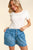 Haptics High Rise Button Fly Washed Denim Shorts