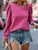 Textured Round Neck Long Sleeve Sweatshirt