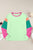 Color Block Round Neck Long Sleeve Top