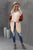 Color Block Rib-Knit Longline Cardigan with Front Pockets