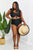 Marina West Swim Sanibel Crop Swim Top and Ruched Bottoms Set in Black