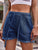 Drawstring Raw Hem Denim Shorts