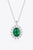 1.5 Carat Lab-Grown Emerald 925 Sterling Silver Necklace