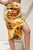 Printed Ruched Midi Skirt