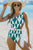 Geometric Print Cutout One-Shoulder One-Piece Swimsuit