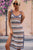 Striped Tie Shoulder Split Cover Up Dress