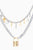 Lock Pendant Double-Layered Necklace