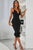 Spaghetti Strap Feather Trim Bodycon Dress