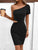 Cutout Twisted One-Shoulder Mini Dress