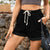 Drawstring High Waist Denim Shorts with Pockets