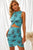 Floral Cutout Ruched Twist Front Dress