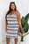 Striped Tie Shoulder Split Cover Up Dress