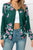 Floral Button Front Round Neck Cardigan