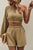 One-Shoulder Balloon Sleeve Crop Top and Shorts Set