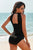 Cutout Ruched Tankini Set