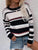 Striped Drop Shoulder Round Neck Pullover Sweater