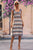 Striped Tie Shoulder Split Cover Up Dress