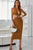 Rhinestone Halter Neck Cutout Slit Midi Dress