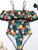 Botanical Print Cold-Shoulder One-Piece Swimsuit