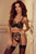 Lace Strappy Three-Piece Lingerie Set with Garter Belt