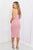Capella Flatter Me Full Size Ribbed Front Tie Midi Dress in Blush Pink