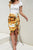 Printed Ruched Midi Skirt