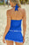 Full Size Halter Neck Swim Top and Ruched Skirt Set