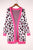 Leopard Contrast Trim Open Front Longline Cardigan