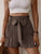 Tie Front Smocked Waist Shorts