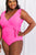 Marina West Swim Full Size Float On Ruffle Faux Wrap One-Piece in Pink