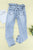 Acid Wash Belted Button Fly Distressed Jeans