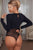 Spliced Mesh Long Sleeve Bodysuit