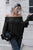 Off-Shoulder Ribbed Long Sleeve Pullover Sweater