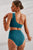 Scalloped Trim One-Shoulder Bikini Set