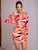 Printed Open Back Cutout Drawstring Mini Dress