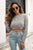 Cropped Round Neck Dropped Shoulder Pullover Sweater
