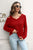 Cold Shoulder V-Neck Cable-Knit Pullover Sweater
