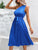 One-Shoulder Sleeveless Tie Waist Dress