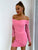 Glitter Ruched Off-Shoulder Long Sleeve Bodycon Dress